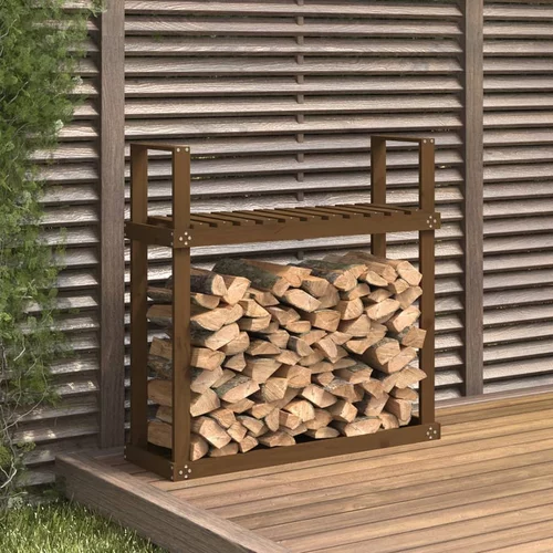 Stalak za drva za ogrjev boja meda 110x35x108,5 cm od borovine