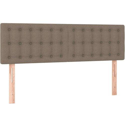  Krevet s oprugama i madracem smeđesivi 140 x 190 cm od tkanine Slike