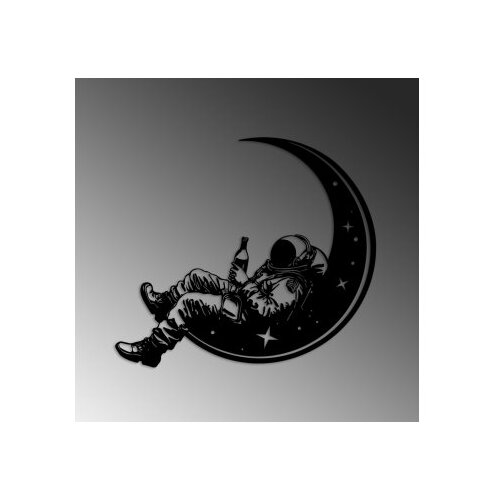 Wallxpert Zidna dekoracija Space Boozer, 62 x 71 cm, Crna Slike