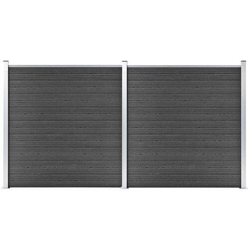vidaXL Komplet ograjnih panelov WPC 353x186 cm črn Cene