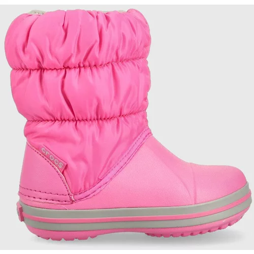 Crocs Otroške snežke Winter Puff Boot roza barva