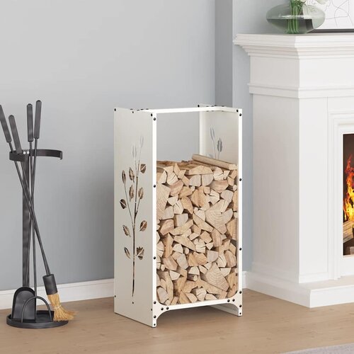 vidaXL stojalo za drva belo 40x30x80 cm hladno valjano jeklo Cene