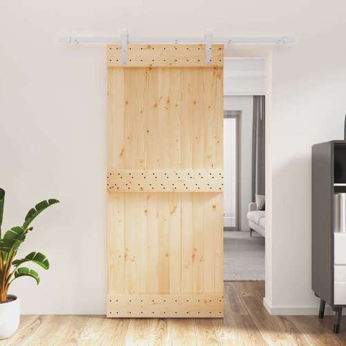  Klizna vrata Prirodna i bijela 90 x 210 cm Čvrsta borovina Cijene