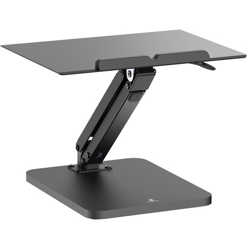 Maclean desk stand for monitor or laptop, gas spring, for standing and sitting work, black, MC-493 Slike