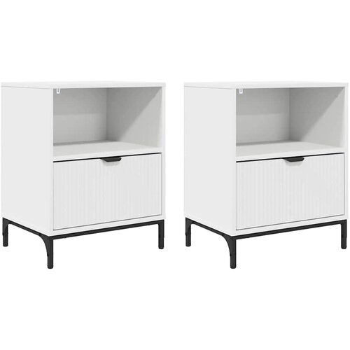 VidaXL Posteljne mize 2 pcs Bela 49 x 36 x 61 cm Konstruiran les, (5000069563) Slike