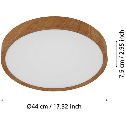 Eglo musurita stropna/1, led, 33,5w,3900lm, prom 440, izgled drva/plastika/ Slike