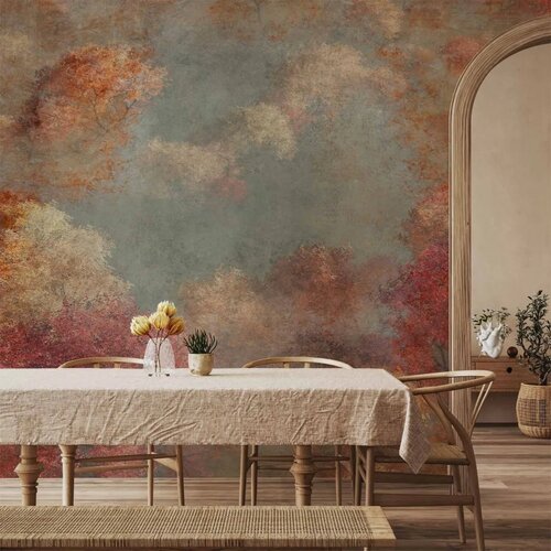  Foto tapeta - Nature in autumn - landscape of autumn trees in painted retro style 245x175 Slike