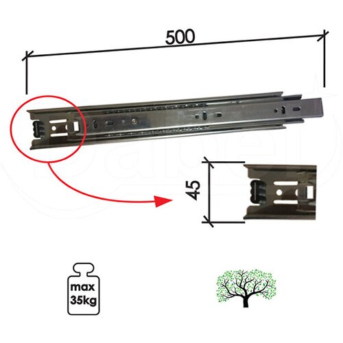 Dabel klizač teleskop kl513 znb 500/45 mm 35kg q Cene