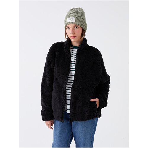 LC Waikiki Women&amp;#039;s Standing Collar Straight Long Sleeve Oversize Plush Cardigan Slike