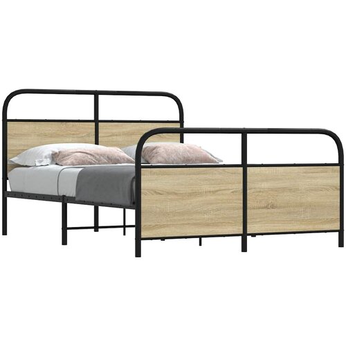VidaXL Posteljni okvir brez vzmetnice 120x190 cm sonoma hrast inž. les Slike