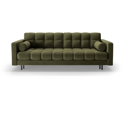 Cosmopolitan Design Zelena žametna raztegljiva sedežna garnitura s prostorom za shranjevanje 222 cm Bali – Cene