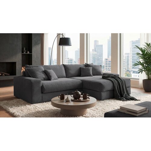 Livetastic KOTNA GARNITURA S POSTELJNO F, antracit tekstil Cene
