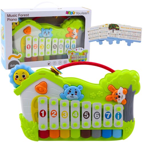  klavir za bebeForest Xylophone s karticama za sviranje - zeleni Cijene