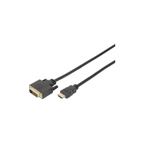 Digitus HDMI / DVI adapterski kabel HDMI-A utikač, DVI-D 18+1-polni utikač 2.00 m crna DB-330300-020-S podržava HDMI, okrugli, pozlaćeni kontakti, dvostruko zaštićen HDMI kabel