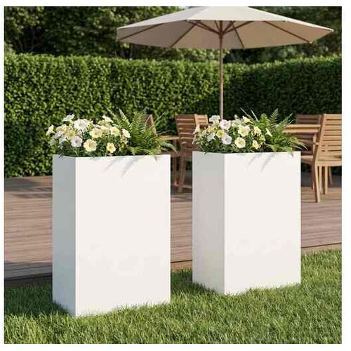 vidaXL Vrtna saksija 2 kom. Bijela 50 x 40 x 75 cm Čelična vrata - Bijela 50 x 40 x 75 cm 2 Cene