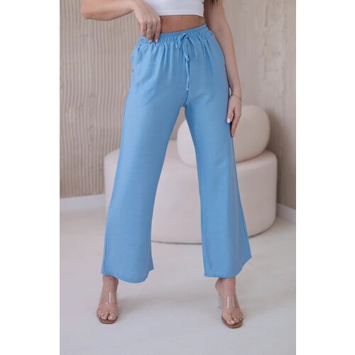 Kesi Viscose wide blue trousers Slike