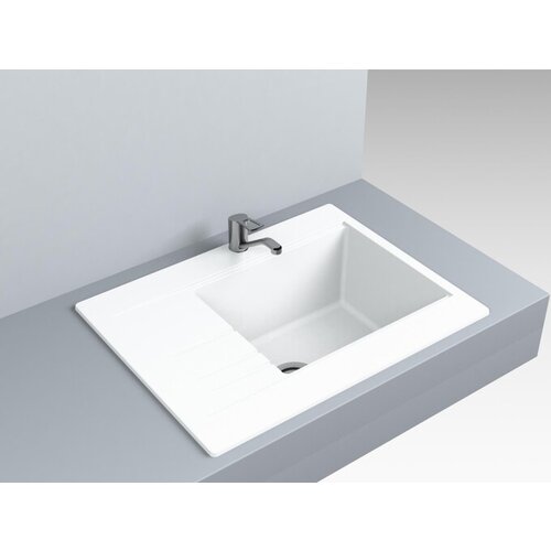 Miraggio granitno pomivalno korito Bodrum 650 PKBOD65B, bela Slike