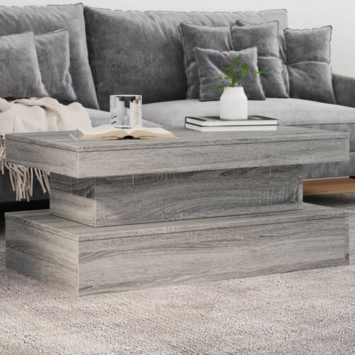 VidaXL Klubska mizica z LED lučkami siva sonoma 90x50x40 cm Slike