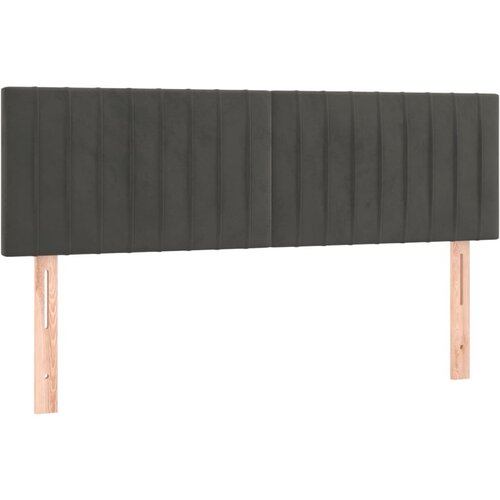 Maison Chic Posteljno vzglavje - Vzglavna omarica 2 kosa temno sivo 72x5x78/88 cm žamet, (22076897) Slike