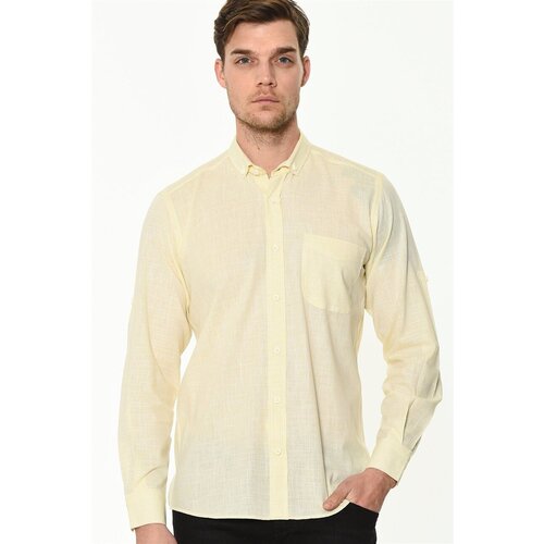 Dewberry G625 LINEN SHIRT-YELLOW Cene