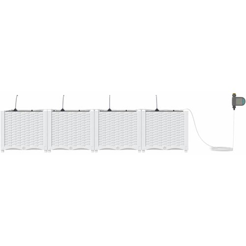  Vrtna saksija 4 pcs Bijeli 160 x 40 x 37,5 cm Plastika Slike