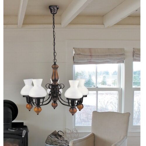 Rabalux petronel luster E27, 5x60W, crna klasična rasveta Slike