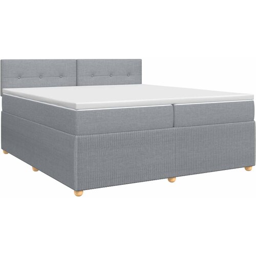  Boxspring krevet s madracem Svjetlosiva 200 x 200 cm Tkanina Slike