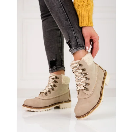 SHELOVET Women's trappers with sheepskin