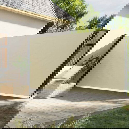 VidaXL Bočna tenda na uvlačenje krem 200 x 600 cm Slike