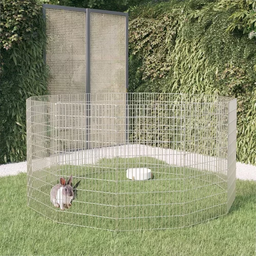 vidaXL 12-delna ograda za zajce 54x100 cm pocinkano železo
