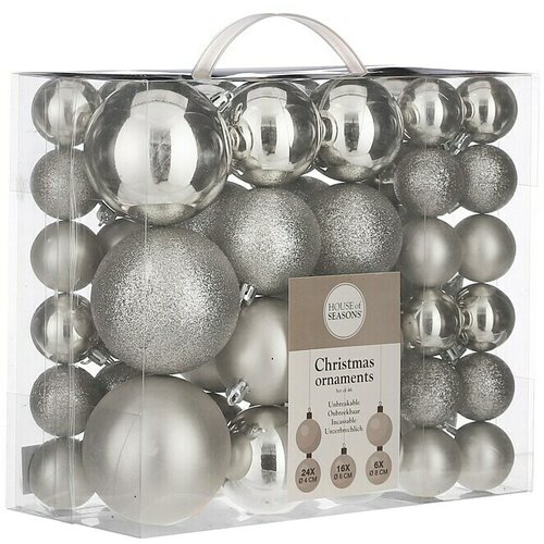  novogodišnja dekoracija - hanging ball set 46pcs 1028454 - silver - edl ( 041257 ) Cene