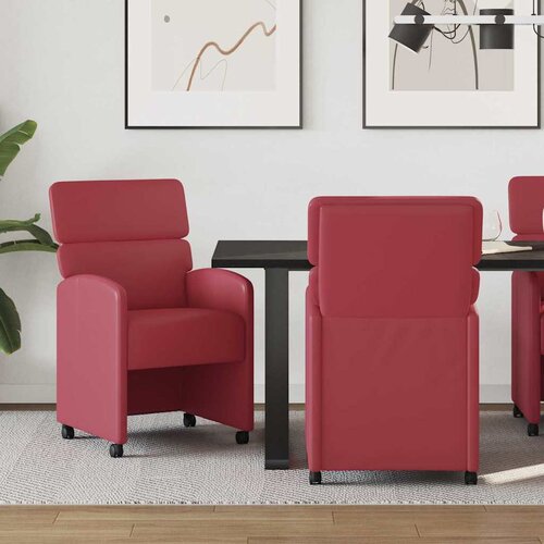 vidaXL Jedilni stoli 2 pcs vinsko rdeča 58 x 65 x 98 cm Umetna koža Cene