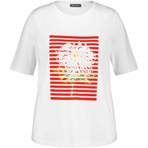 SAMOON Majica rumena / siva / ognjeno rdeča / bela