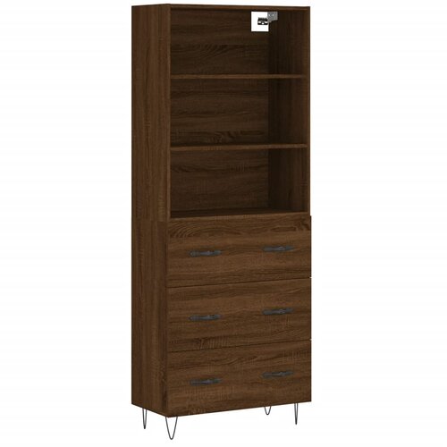 Maison Chic Visoka Komoda - Predalnik rjav hrast 69,5x34x180 cm inženirski les, (21721567) Cene