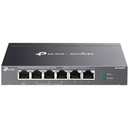 Tp-link Omada DS106GPP 6-portni gigabitni stolni PoE preklopnik, 3&times; PoE+ i 1&times; PoE++, 64 W Cijene