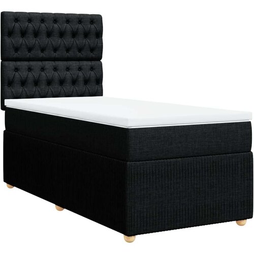 VidaXL box spring krevet s madracem crni 80 x 200 cm od tkanine Slike