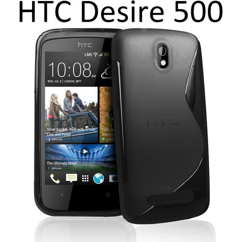 Gumijasti / gel etui S-Line za HTC Desire 500 - črni Cene