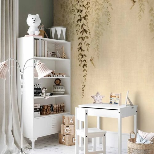  Foto tapeta - Beige Hummingbirds 100x70 Vodootporna Slike