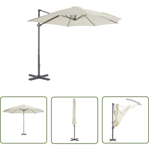  The Living Store Previsni senčnik z aluminijastim drogom 300 cm pe&amp;scaron;čen - Previsni Senčnik, (21742941) Slike