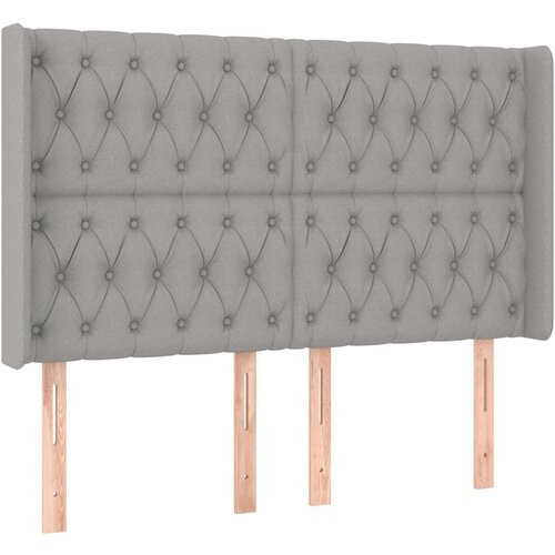 Maison Chic vzglavna omarica - nočna omarica - posteljna omarica z u&amp;scaron;esi svetlo sivo 147x16x118/128 cm blago, (21712126) Slike