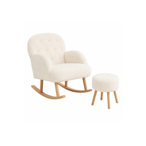 Atelier Del Sofa fotelja i tabure dugmeli white Cene