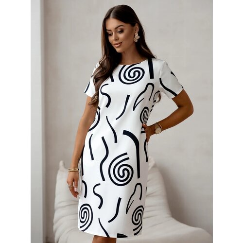 Resti Women's knee-length dress with short sleeves and pockets in geometric patterns Cijene