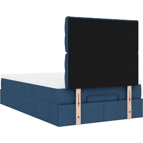 VidaXL Otomanski okvir kreveta s madraca plavi 120x190 cm od tkanine Slike