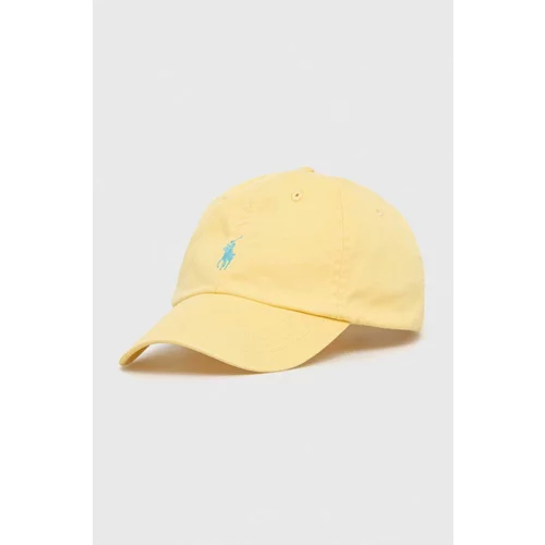 Polo Ralph Lauren Pamučna kapa sa šiltom boja: žuta, glatka