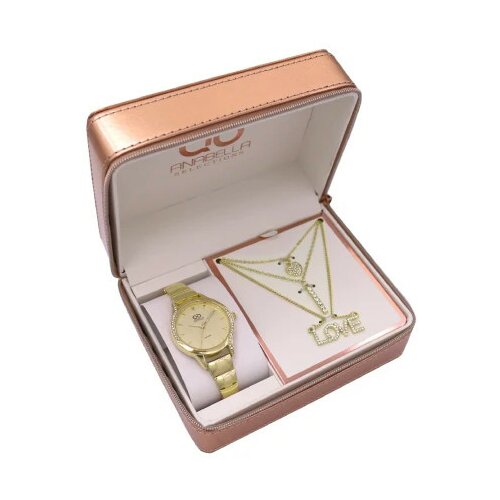  lantana, poklon set, ručni sat i ogrlica, zlatna ( 505051 ) Cene
