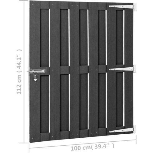  Vrtna vrata od WPC-a 100 x 112 cm siva Slike