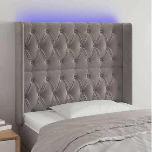  Uzglavlje svjetlosivo 103 x 16 x 118/128 cm baršunasto Cijene