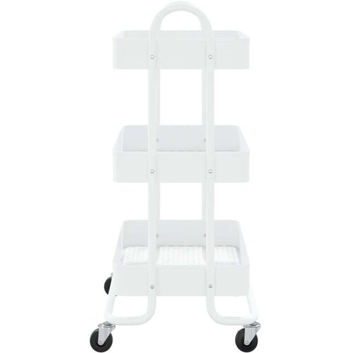 VidaXL Kolica s 3 razine bijela 43 x 34 x 79 cm čelična Slike