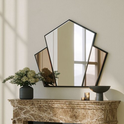 Hanah home Ogledalo Selfish, 95x76 cm, Crno Cene