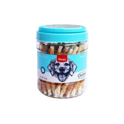 WANPY Chicken Jerky & Rawhide Twists Jar 400g Cene